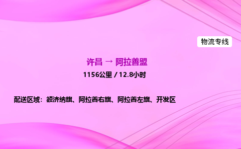 许昌到阿拉善盟物流专线-许昌到阿拉善盟货运公司-点对点运输